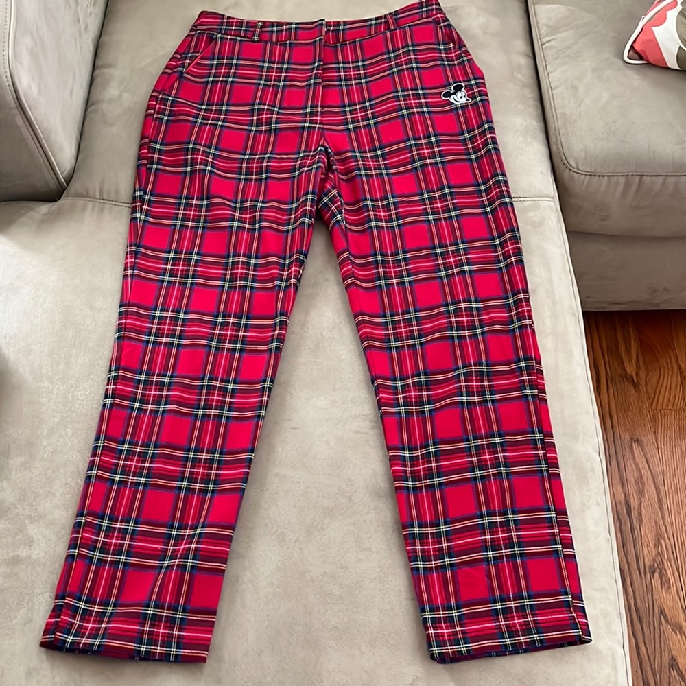 Disney plaid ankle pants.